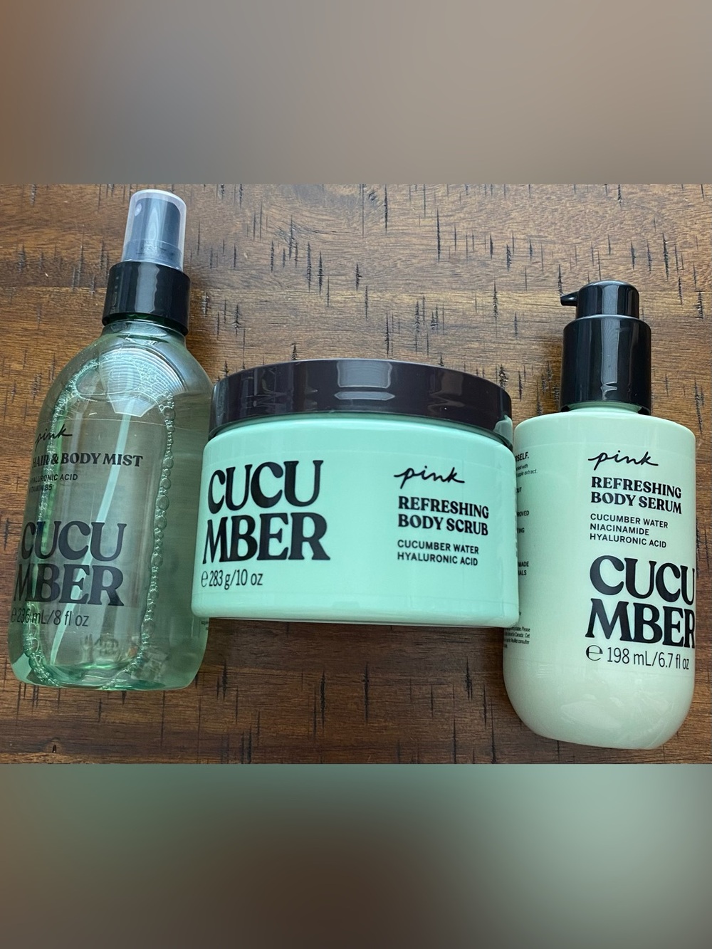•NEW•Victoria’s Secret PINK Cucumber Body Care Set